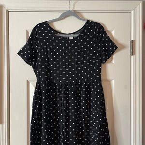 H&M Black Dress with White Heart Design